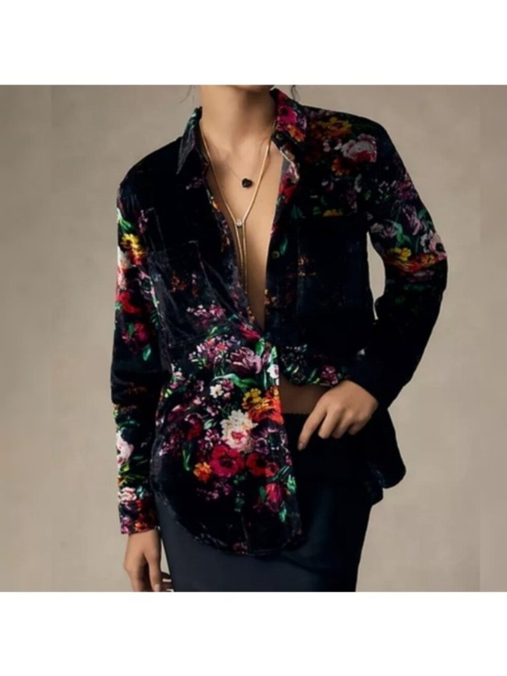 Pilcro The Hadley Relaxed Buttondown Shirt Velvet Edition